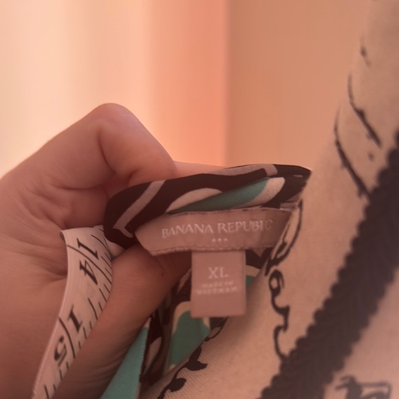 Banana Republic XL Geometric Patterned Dress - Black and Teal - Picture 3 of 5